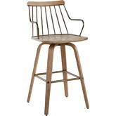 Preston Counter Stool in White Washed Wood & Antique Copper Metal